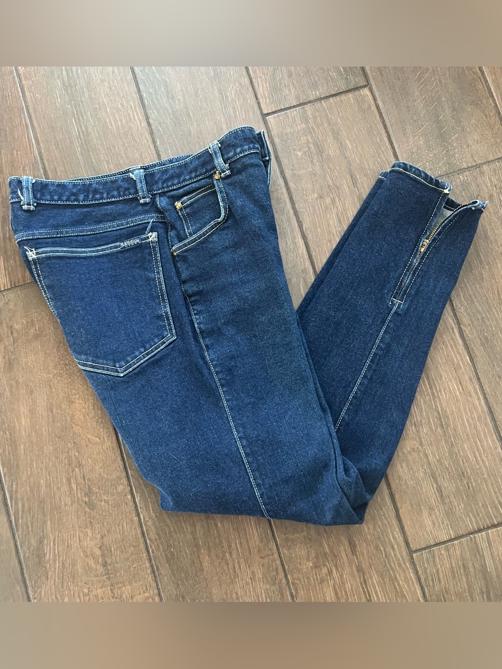 Vintage Sasson Jeans with Ankle Zippered size 13 Junior Dark Wash